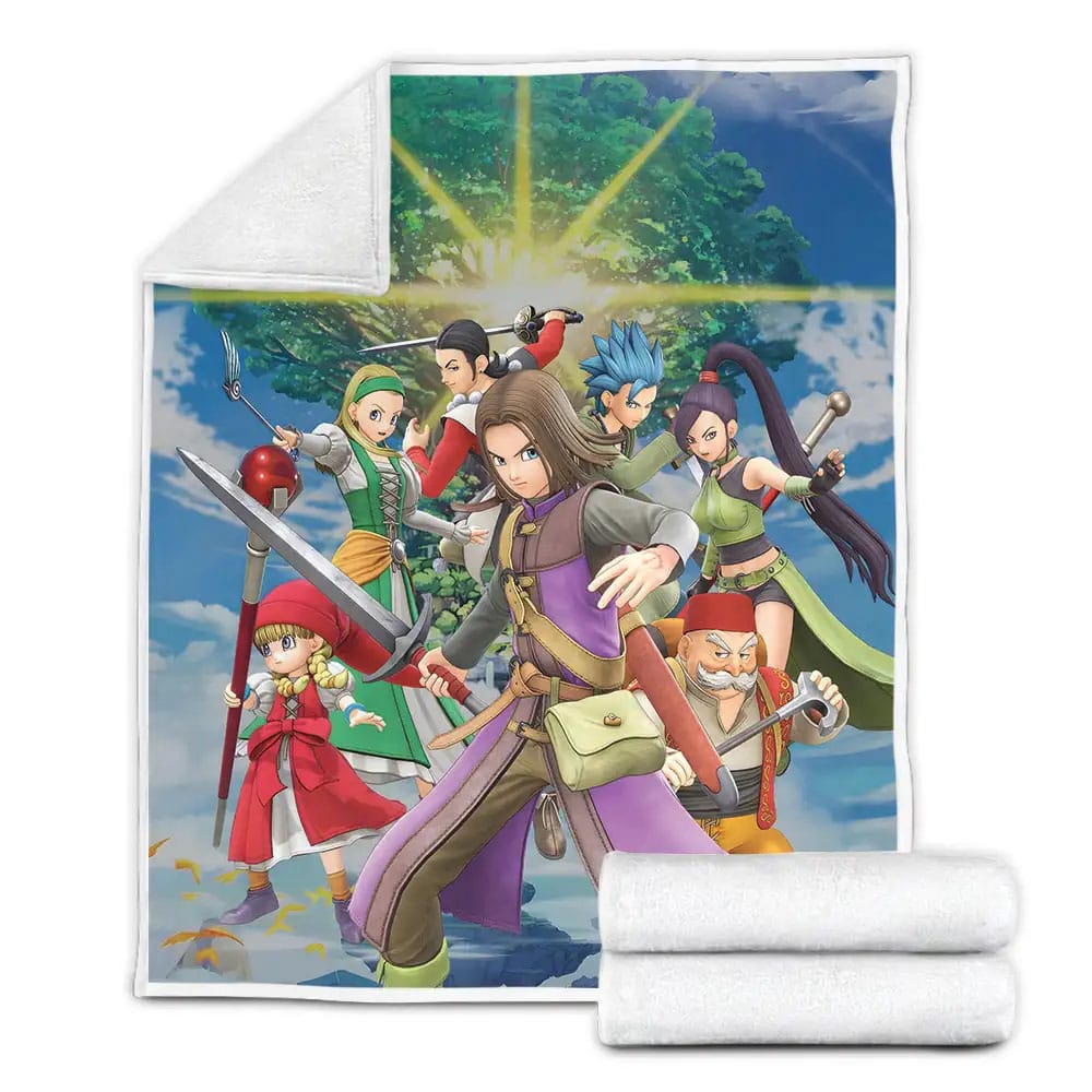 Dragon Quest Xi Main Characters In 3D Digital Artwork Fleece Blanket Gift For Christmas Thanksgiving Halloween
