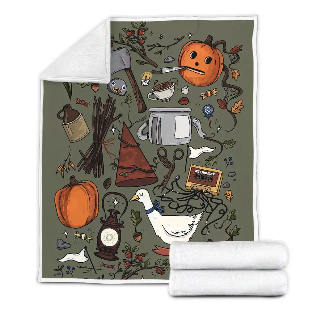 Over The Garden Wall 2014 Movie Illustration Fleece Blanket Gift For Birthday Halloween Christmas Thanksgiving