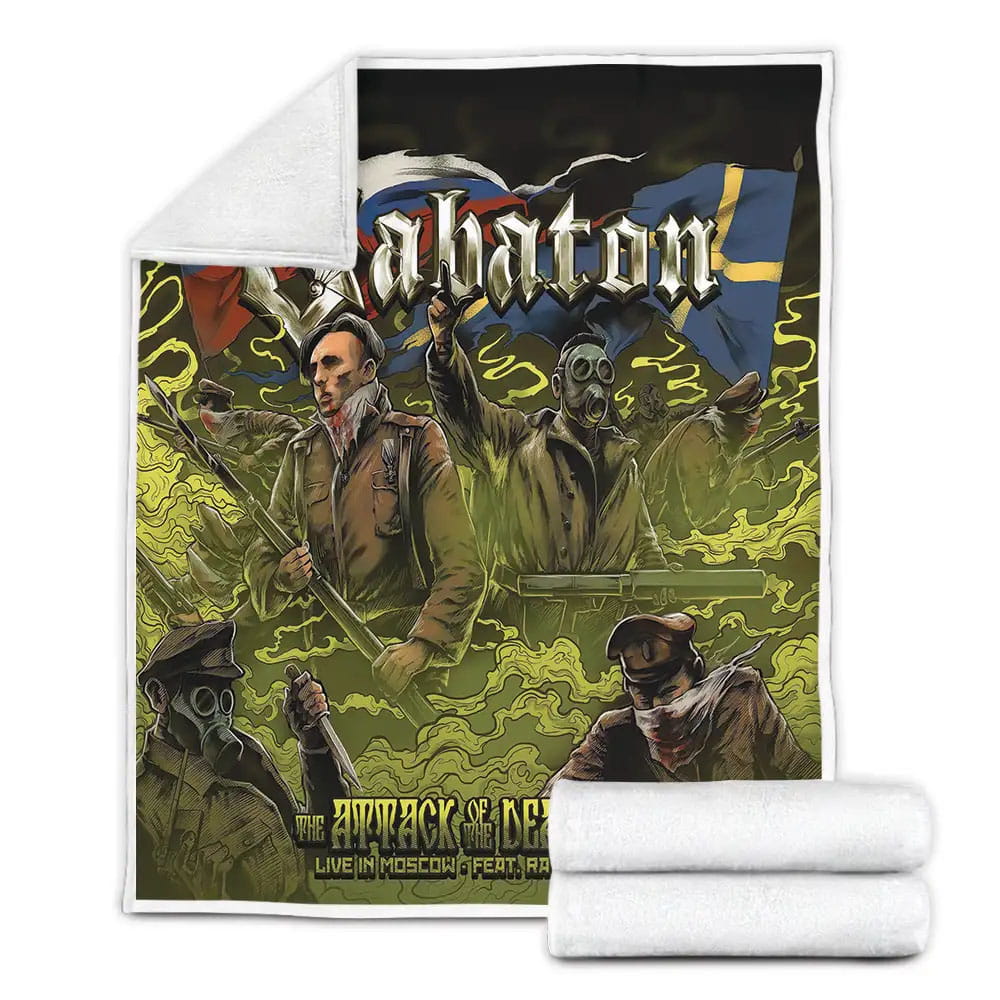 Sabaton Band The Attack Of The Dead Men Poster Fleece Blanket Gift For Birthday Halloween Christmas Thanksgiving