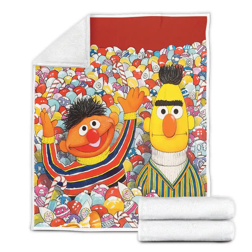 Sesame Street Ernie And Bert In The Ball House Fleece Blanket Gift For Birthday Halloween Christmas Thanksgiving