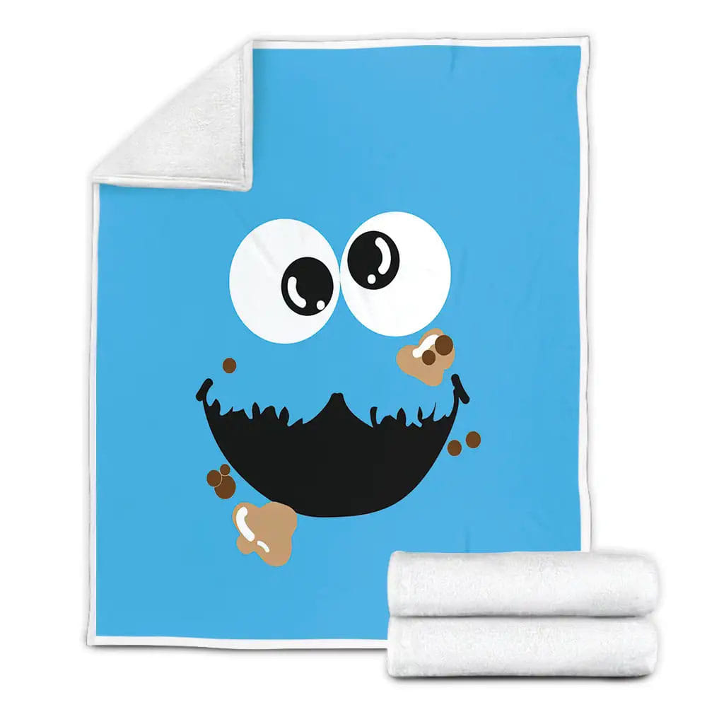 Sesame Street Cookie In Cookie Monsters Mouth Fleece Blanket Gift For Birthday Halloween Christmas Thanksgiving