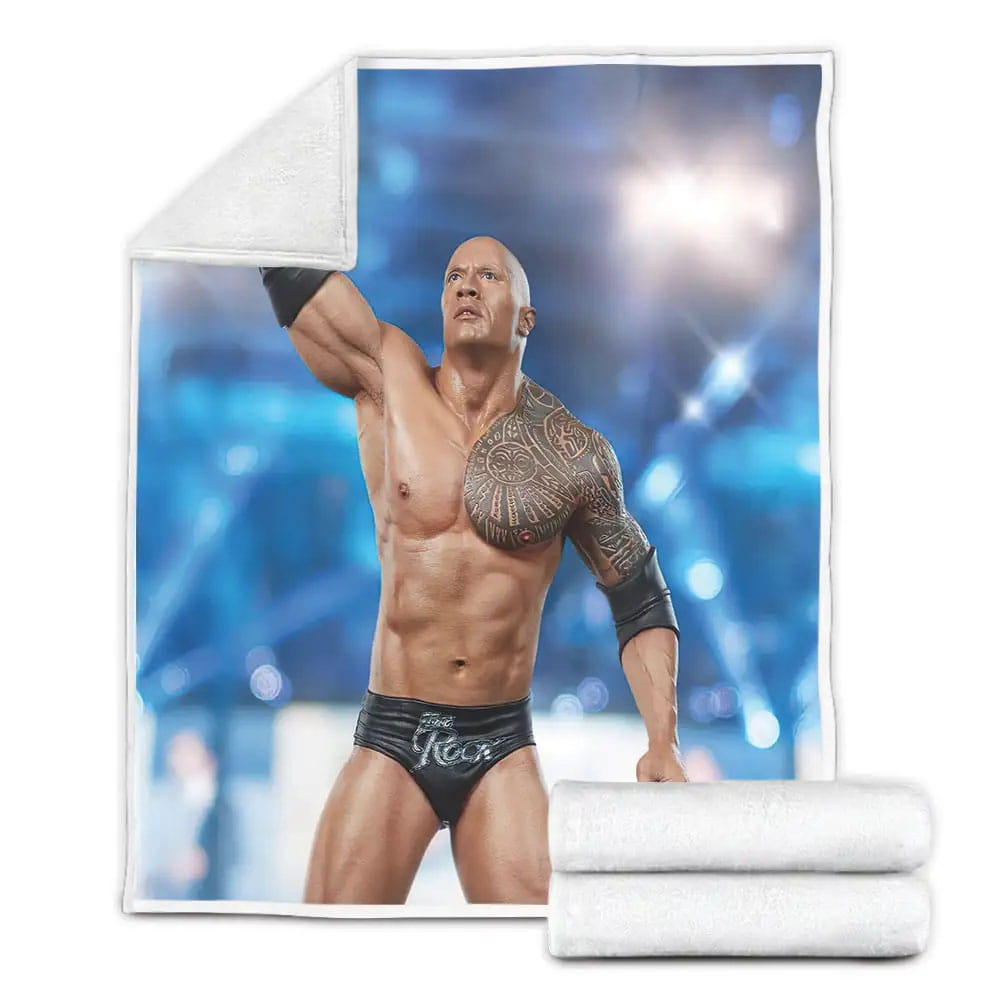 Brave Dwayne the Rock Johnson Wwe Photograph Fleece Blanket Gift For Birthday Halloween Christmas Thanksgiving