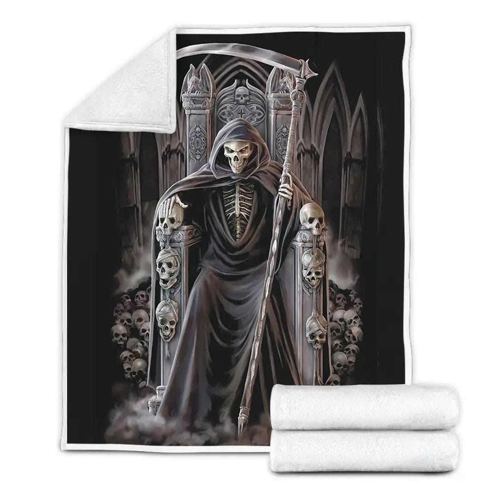 Santa Muerte Spanish For Our Lady Of Holy Death Fleece Blanket Gift For Birthday Halloween Christmas Thanksgiving