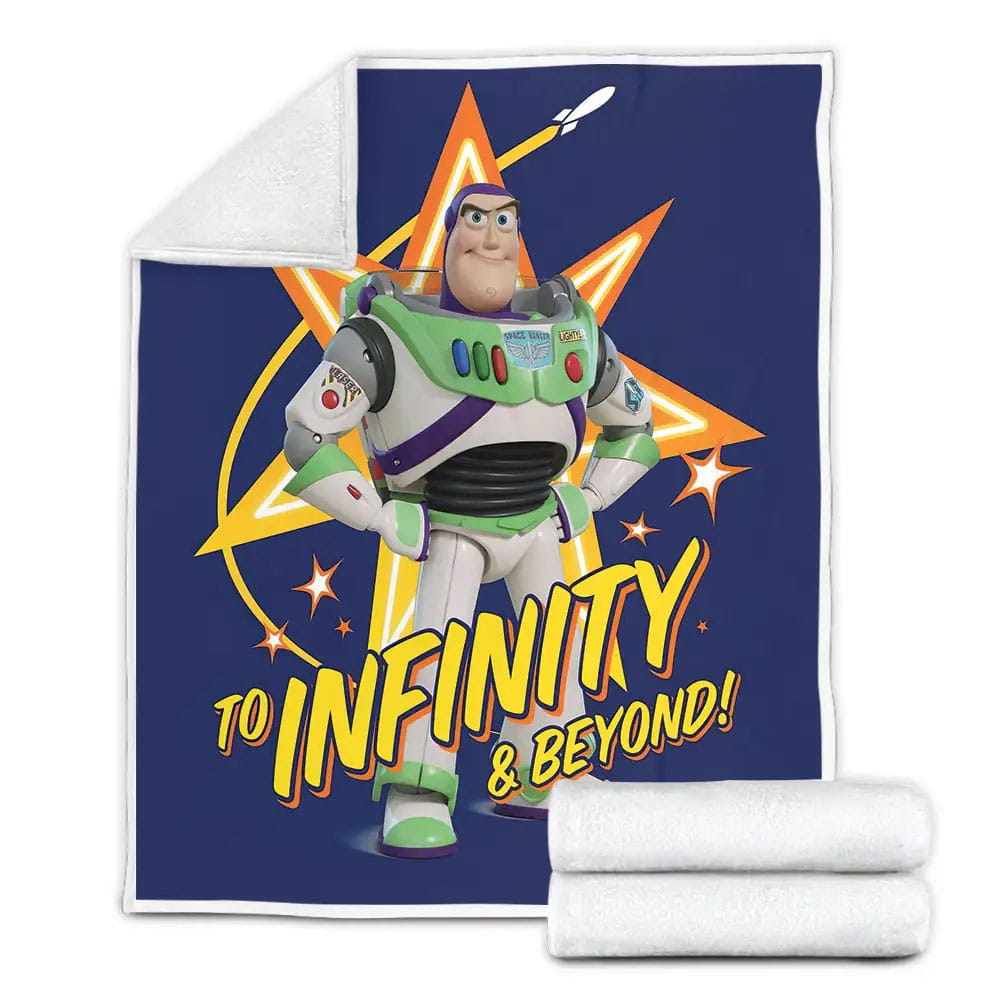 Toy Story Buzz Lightyear To Infinity And Beyond Fleece Blanket Gift For Birthday Halloween Christmas Thanksgiving