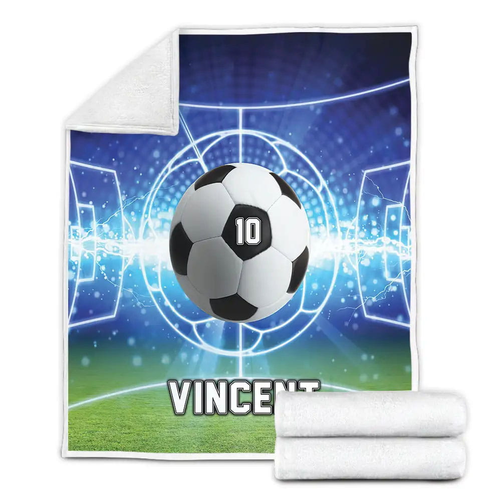 Soccer Cool Petmytshirt Custom Name And Number Fleece Blanket Gift For Birthday Halloween Christmas Thanksgiving