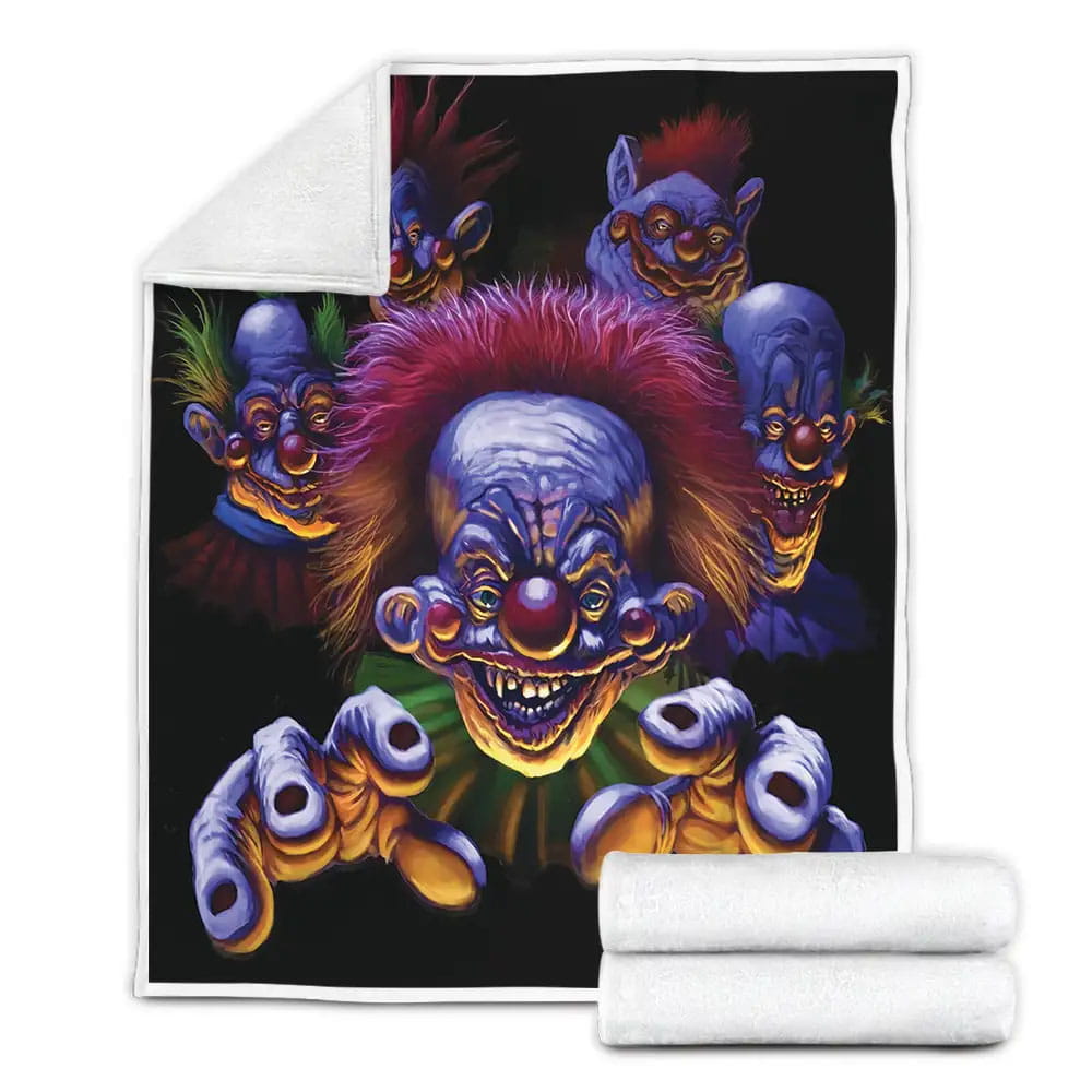 Killer Klowns From Outer Space Movie Dark Photo Fleece Blanket Gift For Birthday Halloween Christmas Thanksgiving