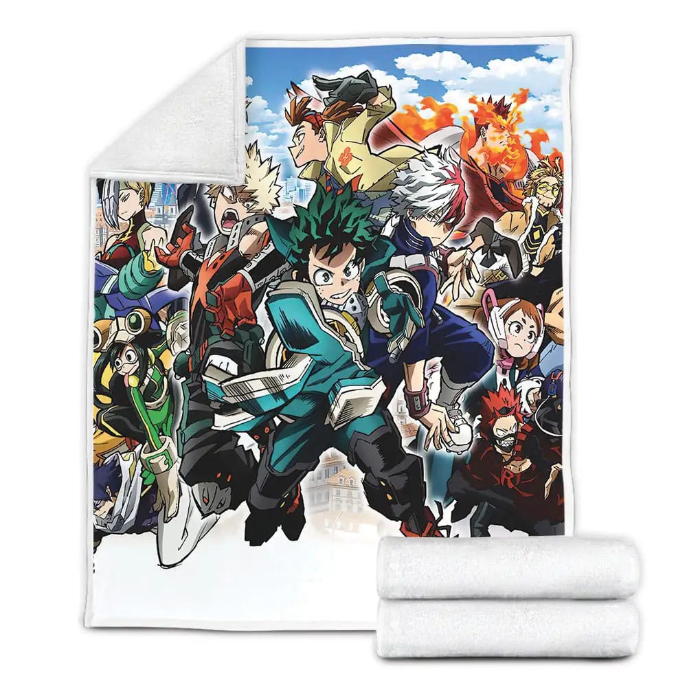 My Hero Academia World Heroes Mission 2021 Wallpaper Movie Poster Fleece Blanket Gift For Wife Husband Besties