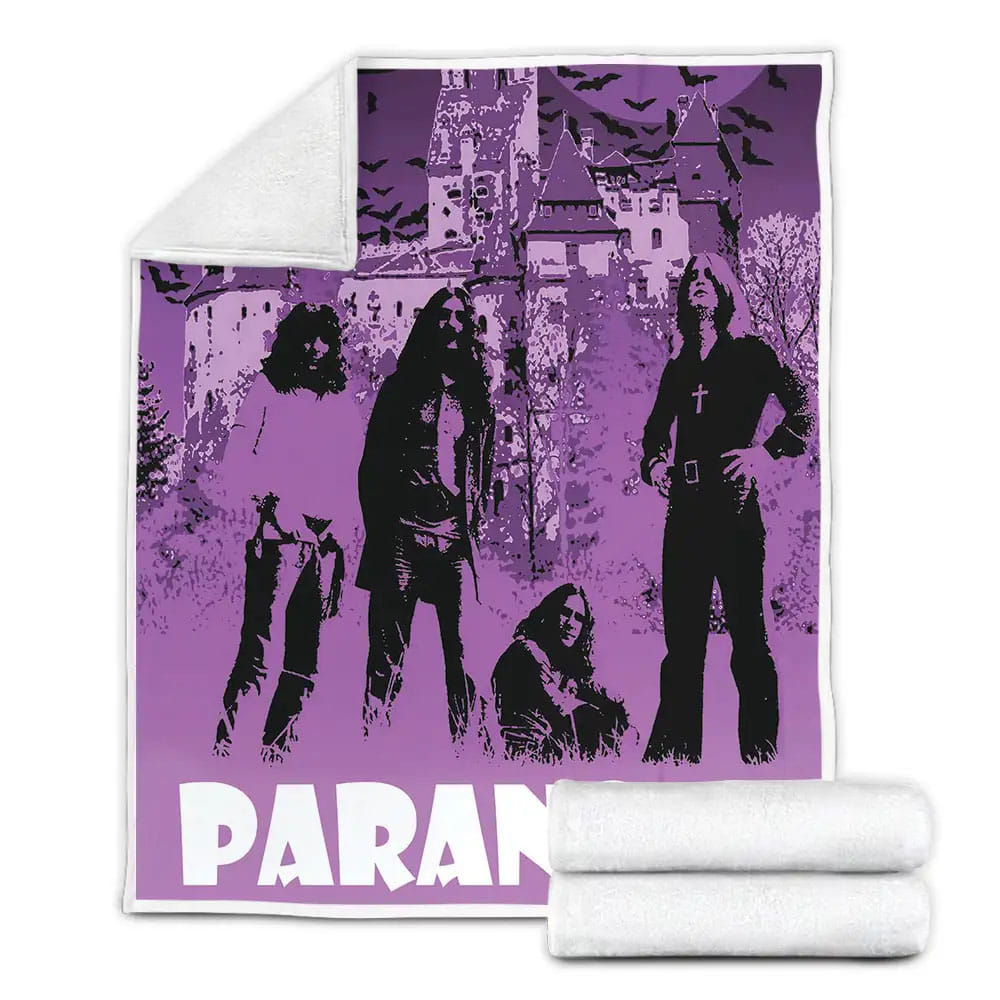 Black Sabbath Paranoid Members In Front Of The Castle Fleece Blanket Gift For Christmas Thanksgiving Halloween