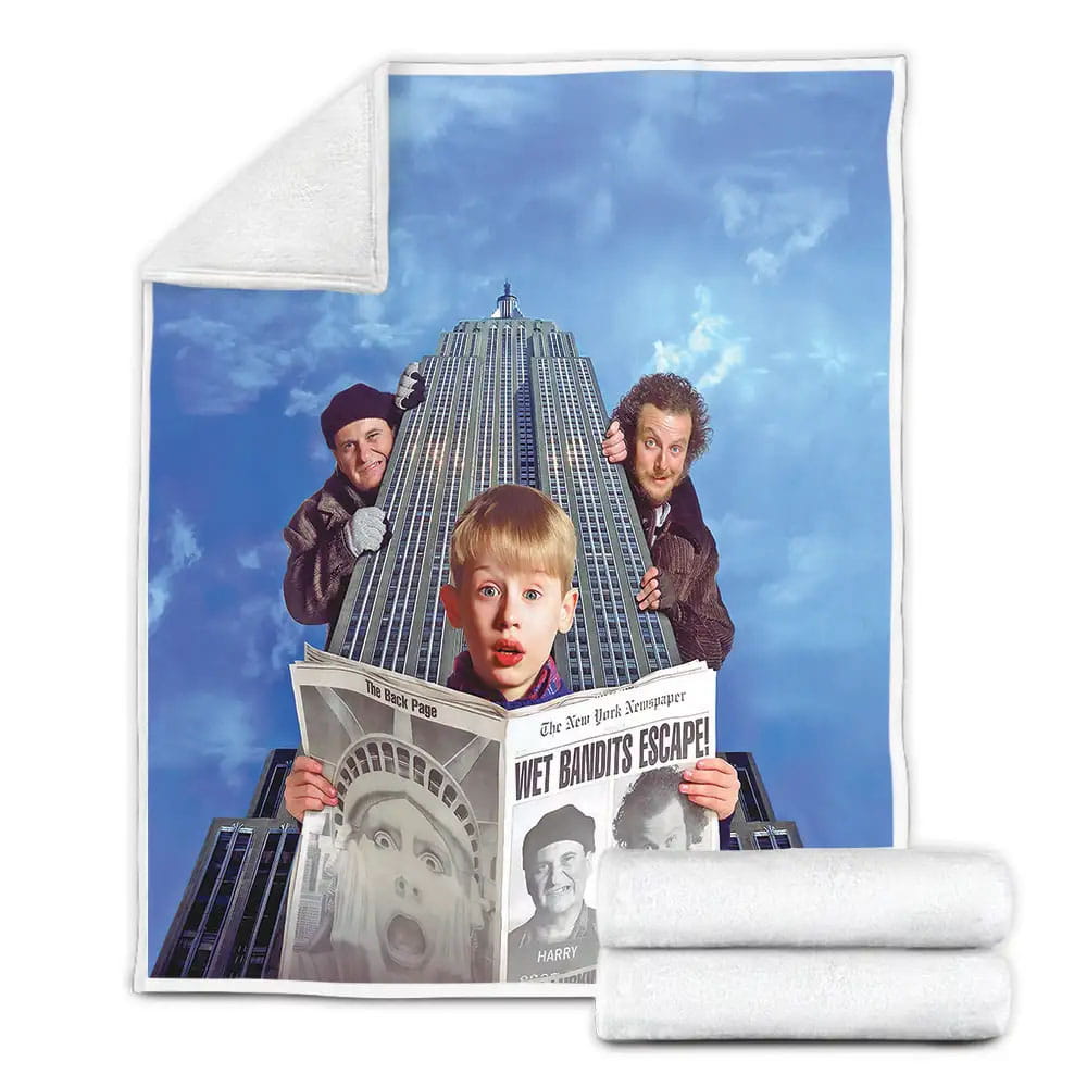 Home Alone 2 Wet Bandits Looking For Kevin In New York Fleece Blanket Gift For Christmas Thanksgiving Halloween