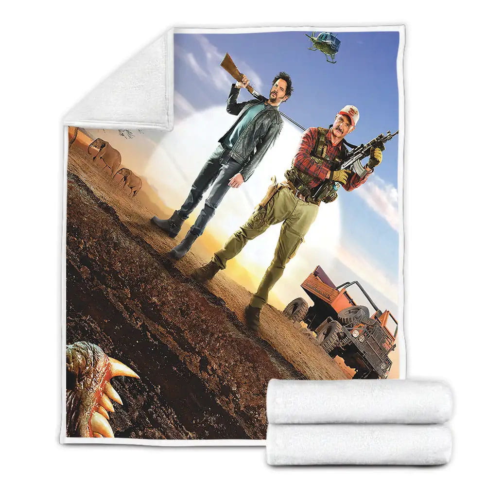 Tremors Ii Aftershocks Movie Burt Gummer Poster Fleece Blanket Gift For Birthday Halloween Christmas Thanksgiving