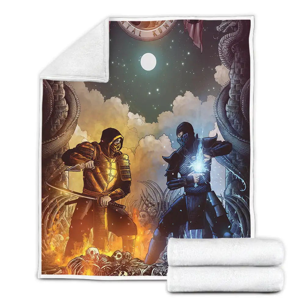 Mortal Kombat 2021 Movie Fighting Action Martial Arts Fleece Blanket Gift For Christmas Thanksgiving Halloween