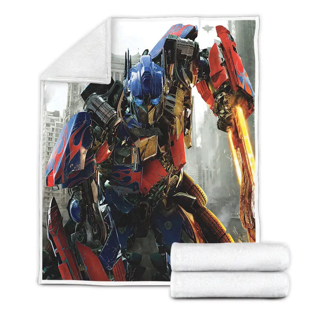 Transformer Optimus Prime Fighting Till The Last Breath Fleece Blanket Gift For Christmas Thanksgiving Halloween