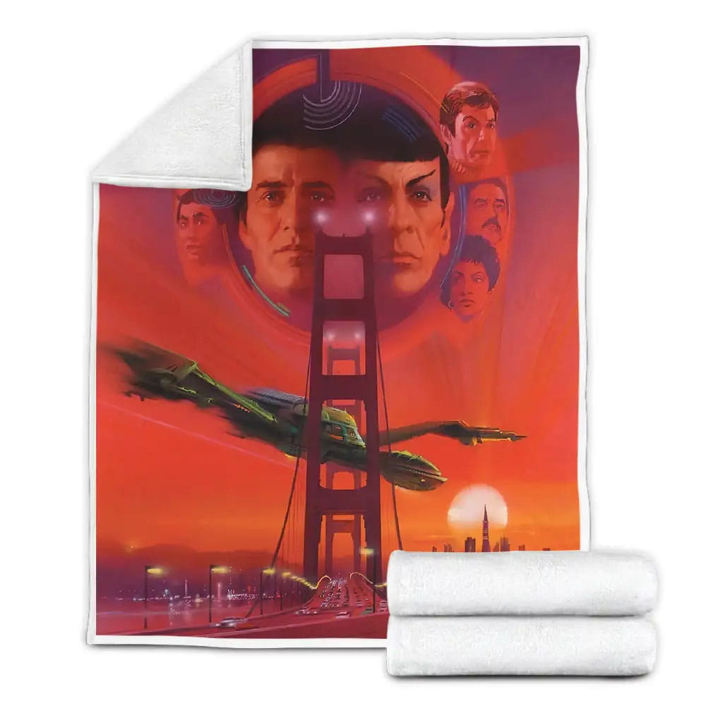 Star Trek Iv The Voyage Home 1986 Poster Movie Posters Fleece Blanket Gift For Christmas Thanksgiving Halloween