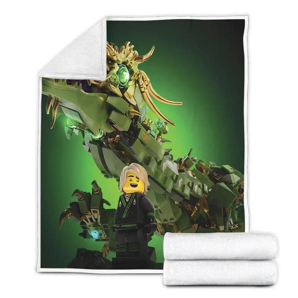 Ninjago Lloyd Ninja Of Energy And His Mech Dragon Fleece Blanket Gift For Birthday Halloween Christmas Thanksgiving