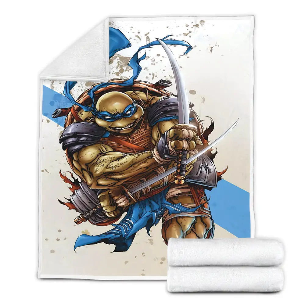 Teenage Mutant Ninja Turtles Leonardo In A Battle Fleece Blanket Gift For Birthday Halloween Christmas Thanksgiving