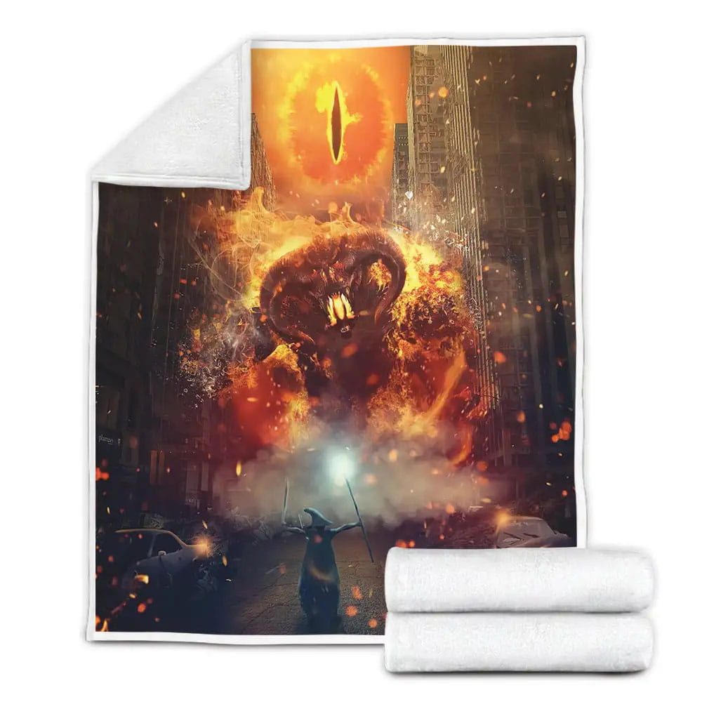 The Lord Of The Ring Balrog Fighting With Gandalf Fleece Blanket Gift For Birthday Halloween Christmas Thanksgiving