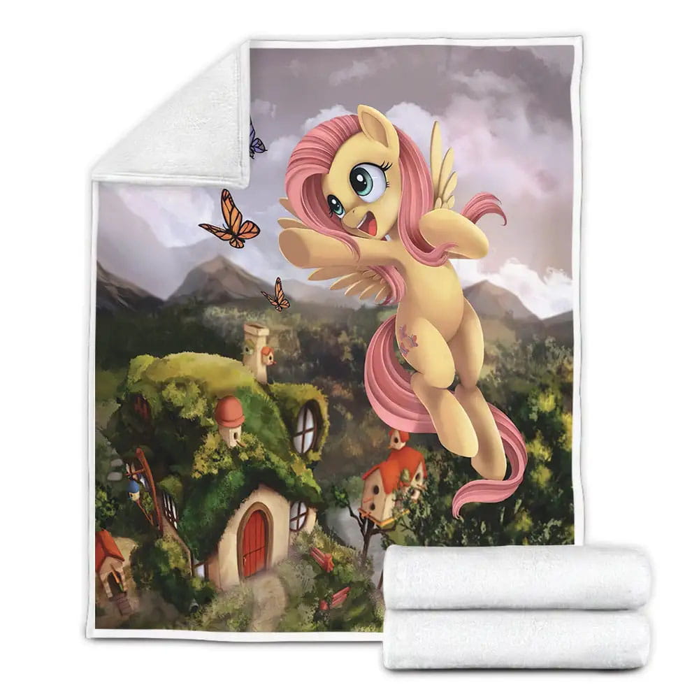 My Little Pony Fluttershy Playing With Butterflies Fleece Blanket Gift For Birthday Halloween Christmas Thanksgiving