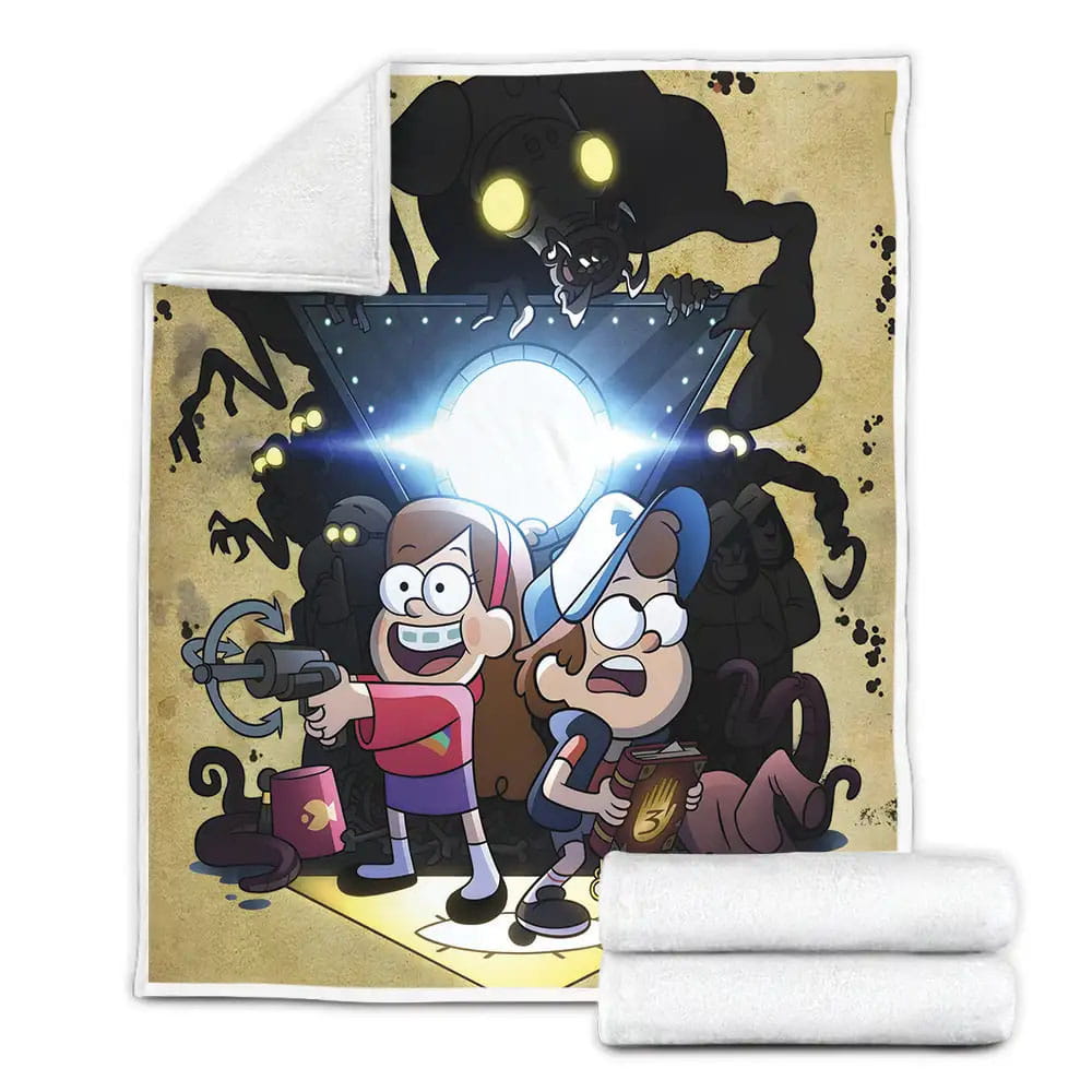 Gravity Falls Dipper And Mabel Vs The Monsters Of Darkness Fleece Blanket Gift For Christmas Thanksgiving Halloween
