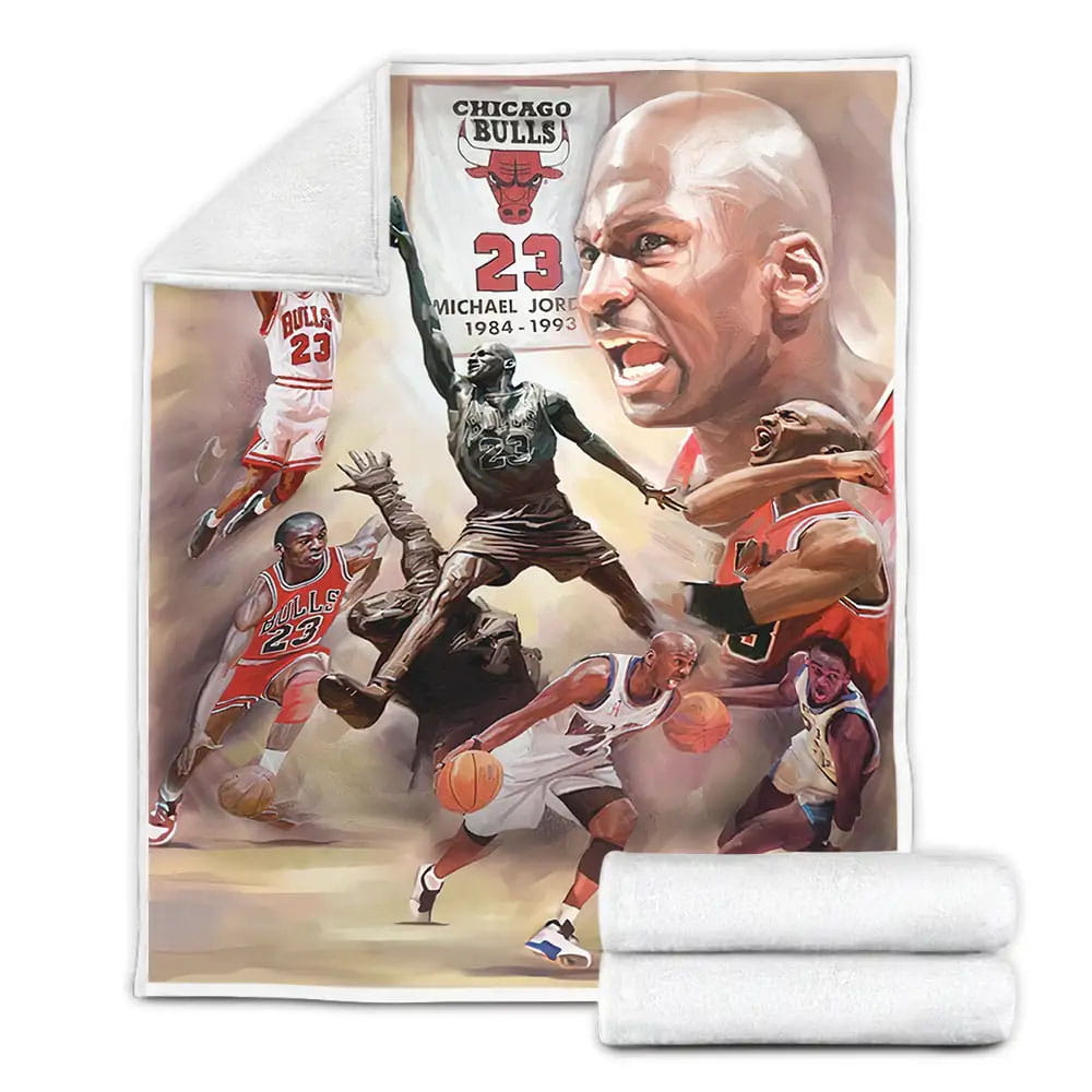 Michael Jordans Epic Career Moments Chicago Bulls Fleece Blanket Gift For Birthday Halloween Christmas Thanksgiving