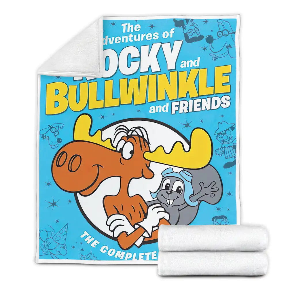The Adventures Of Rocky And Bullwinkle And Friends Poster Fleece Blanket Gift For Christmas Thanksgiving Halloween