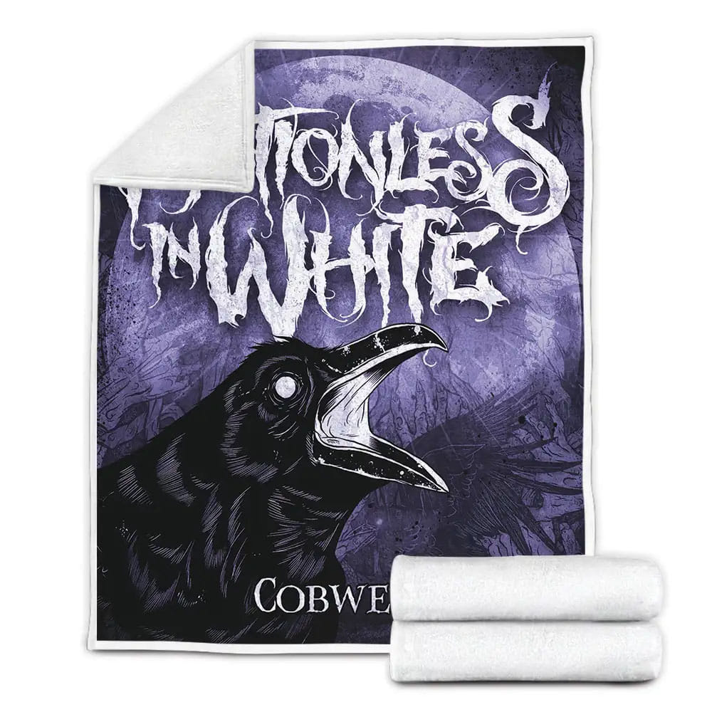 Motionless In White Music Band Cobwebs Album Cover Fleece Blanket Gift For Birthday Halloween Christmas Thanksgiving