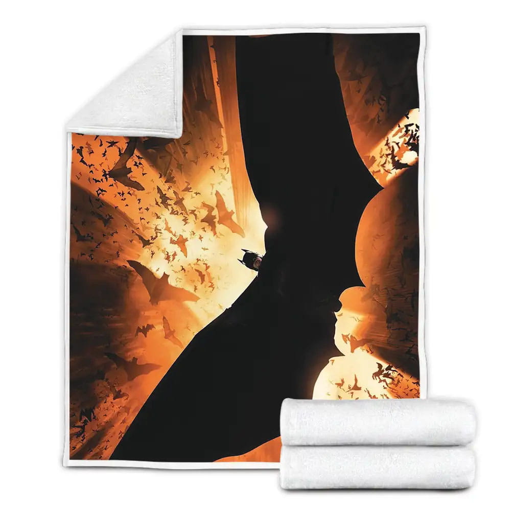 Batman Begins Movie Batman Spreads His Wings Photo Fleece Blanket Gift For Birthday Halloween Christmas Thanksgiving