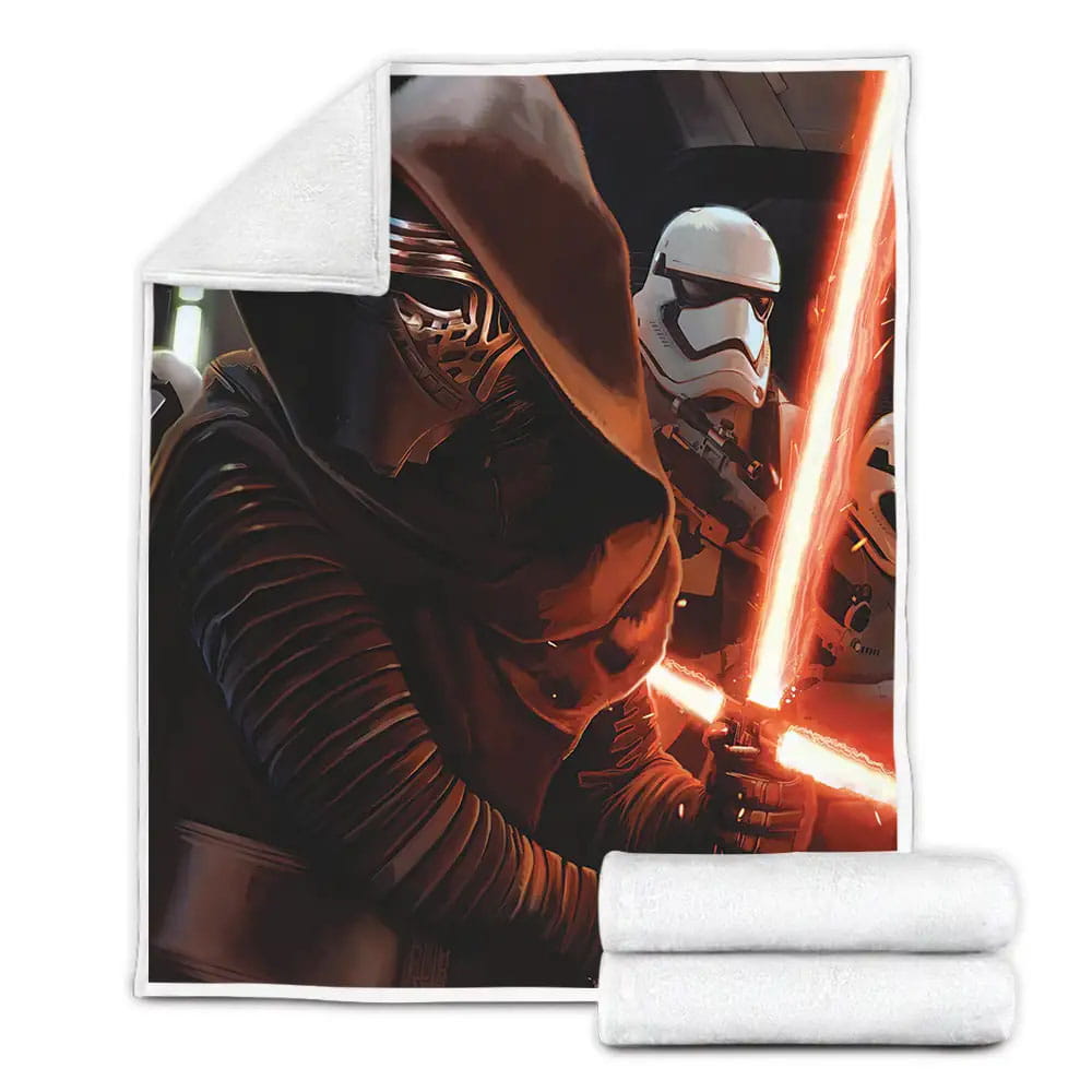 Star Wars Episode Vii  The Force Awakens The Fight Of Iron Man Movie Scene Poster Fleece Blanket Perfect 