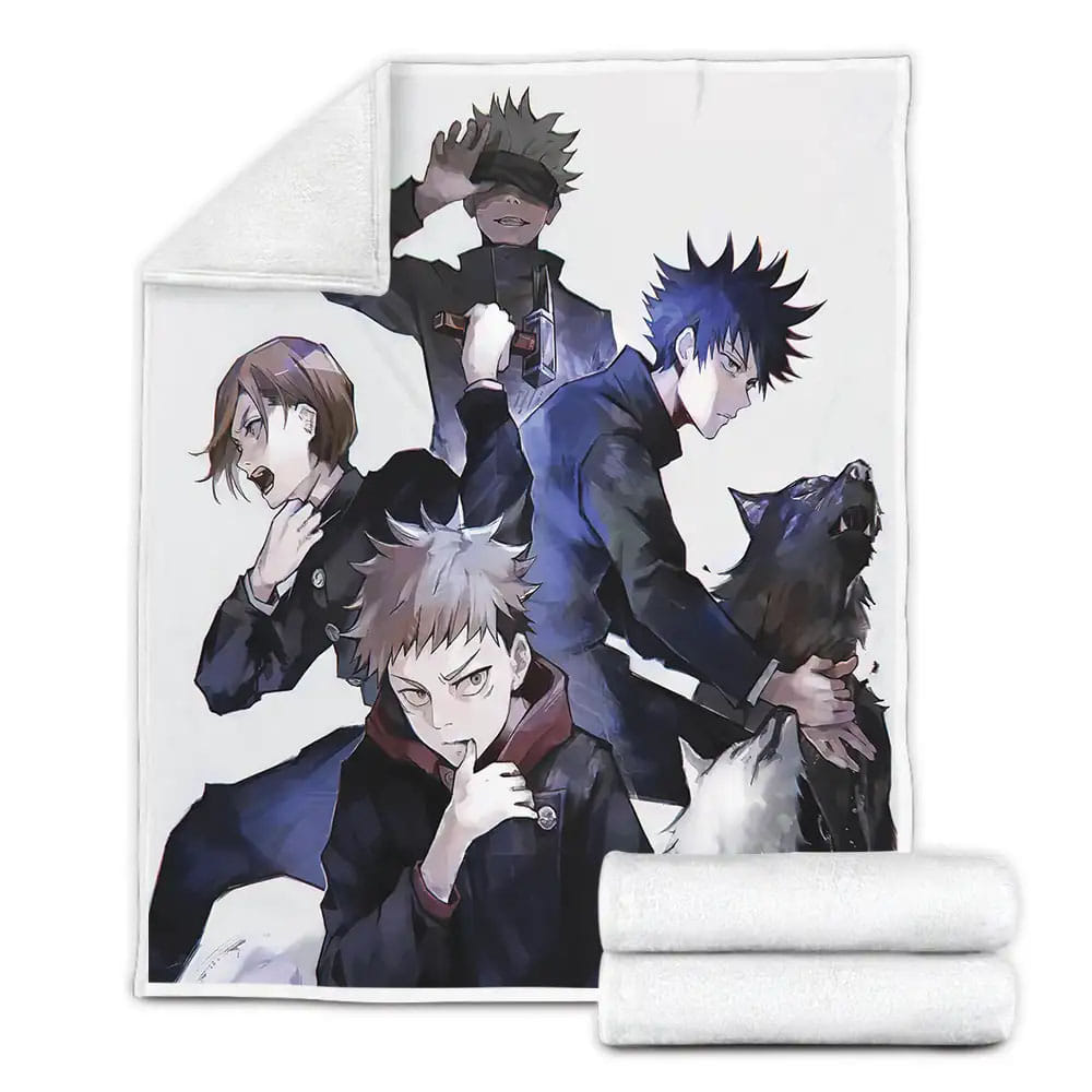 Jujutsu Kaisen First Year Sorcerers Vintage Colour Fleece Blanket Gift For Birthday Halloween Christmas Thanksgiving
