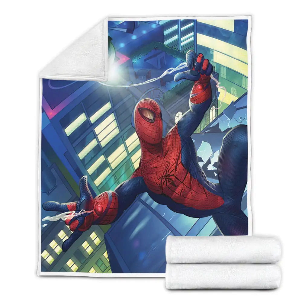 The Amazing Spider-Man Vs The Lizard And Police Art Fleece Blanket Gift For Birthday Halloween Christmas Thanksgiving