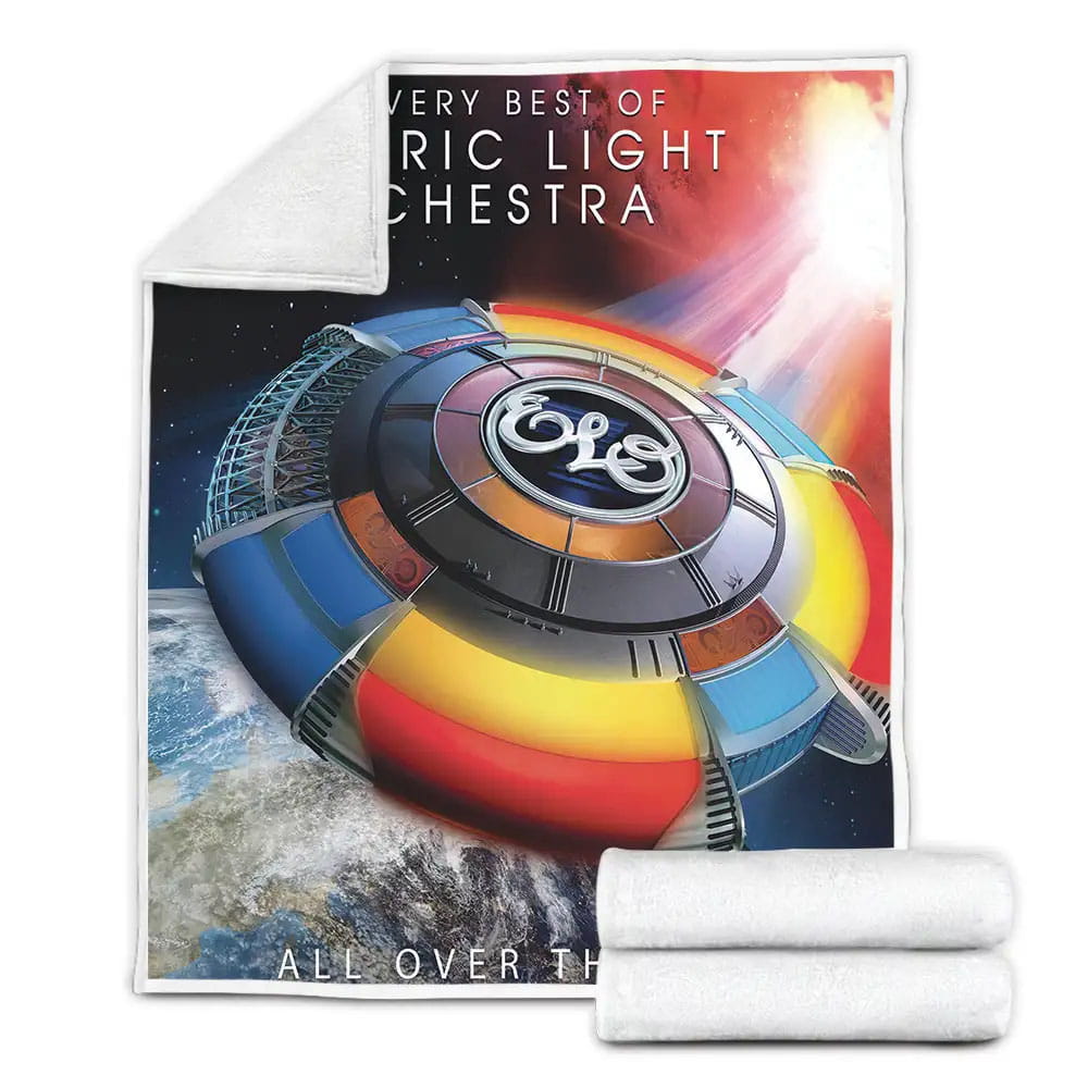 Jeff Lynne All Over The World The Very Best Of Electric Light Orchestra Fleece Blanket Gift For Wife Husband Besties