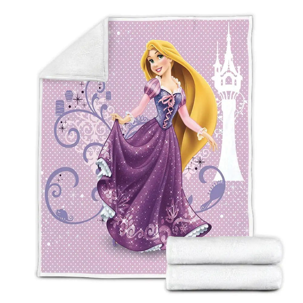 Disney Princess Rapunzel In Sparkling Purple Dress Fleece Blanket Gift For Birthday Halloween Christmas Thanksgiving