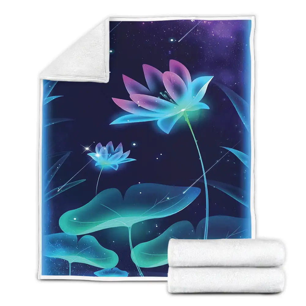 Lotus Meteor Sky Perfect Gifts For Lotus Lover Gifts Fleece Blanket Gift For Birthday Halloween Christmas Thanksgiving