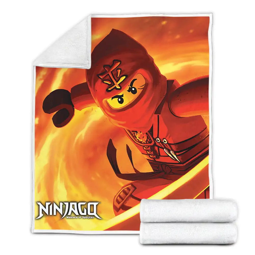 Ninjago Elemental Master Kai Ninja Of Fire Digital Painting Fleece Blanket Gift For Christmas Thanksgiving Halloween