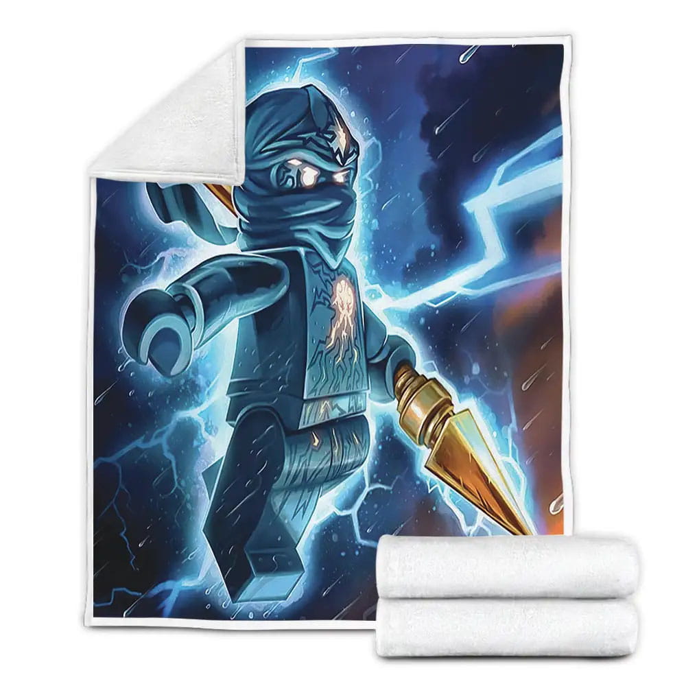 Ninjago Elemental Master Jay Walker Ninja Of Lightning Fleece Blanket Gift For Birthday Halloween Christmas Thanksgiving