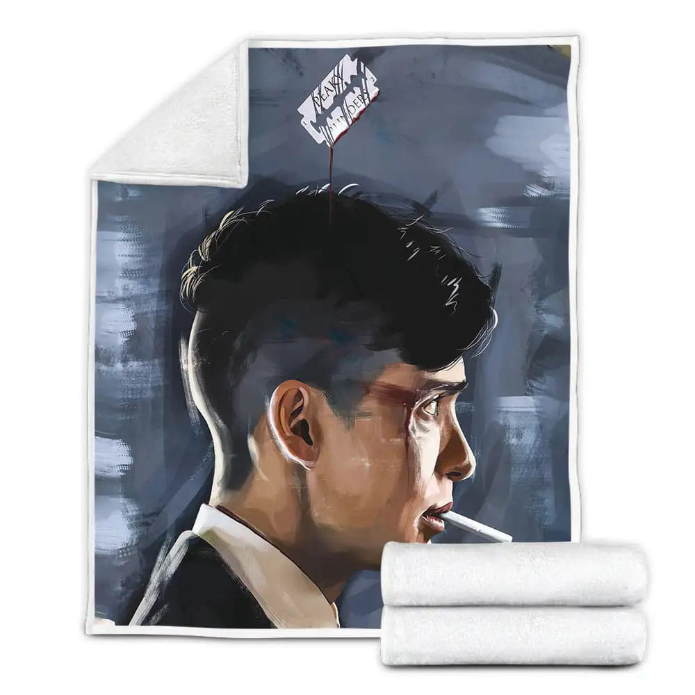 Peaky Blinders Thomas Shelby Digital Sideview Painting Fleece Blanket Gift For Birthday Halloween Christmas Thanksgiving