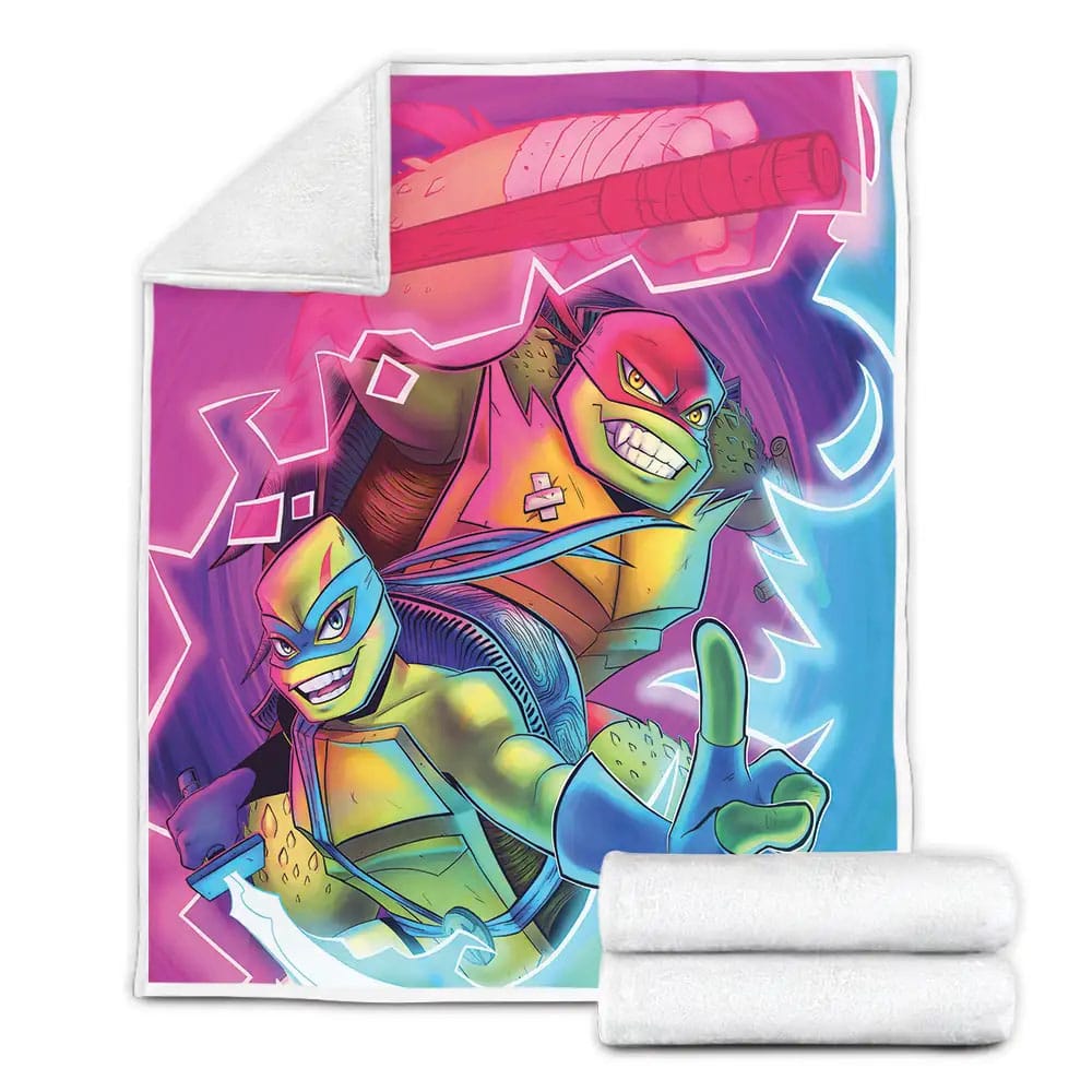 Rise Of The Teenage Mutant Ninja Turtles Leo And Raph Fleece Blanket Gift For Birthday Halloween Christmas Thanksgiving