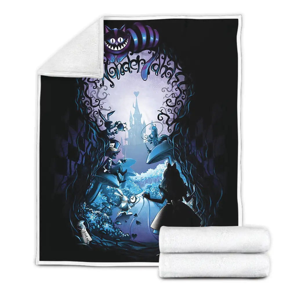 Alice In Wonderland I 2010 Collection Movie Poster Fleece Blanket Gift For Birthday Halloween Christmas Thanksgiving