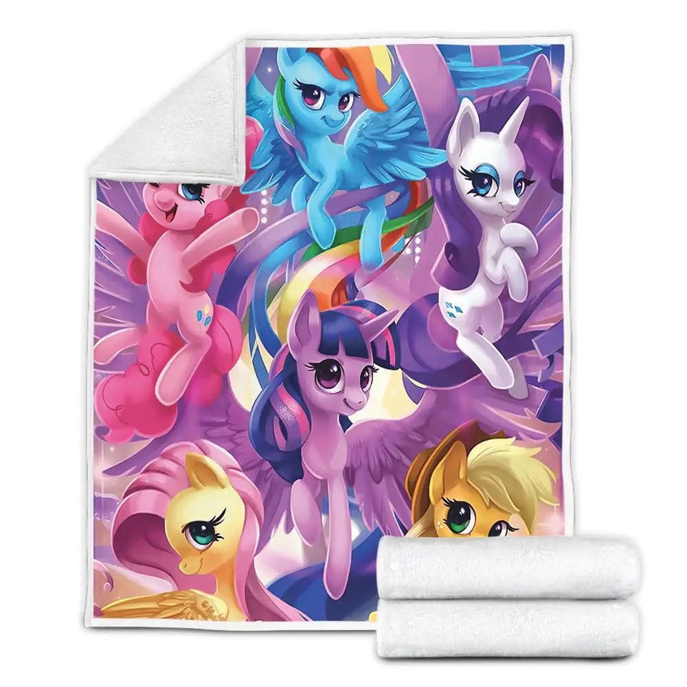 My Little Pony The Main Ponies Characters Digital Art Fleece Blanket Gift For Birthday Halloween Christmas Thanksgiving