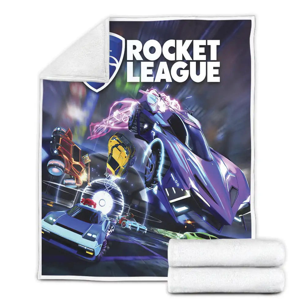 Rocket League Cars Chasing In Different Dimension Art Fleece Blanket Gift For Birthday Halloween Christmas Thanksgiving