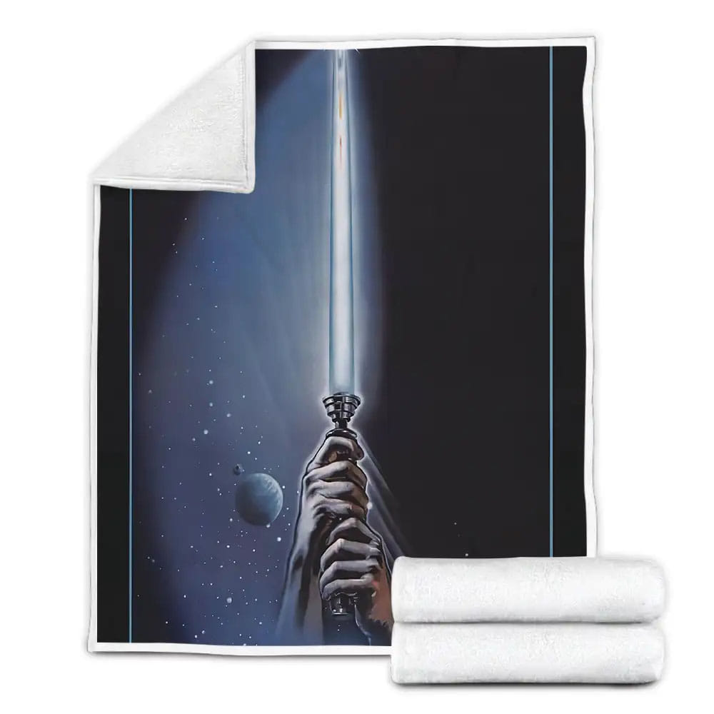 Star Wars Episode Vi  Return Of The Jedi Hand With Light Sword Movie Poster Fleece Blanket Gift For Wife Husband Besties