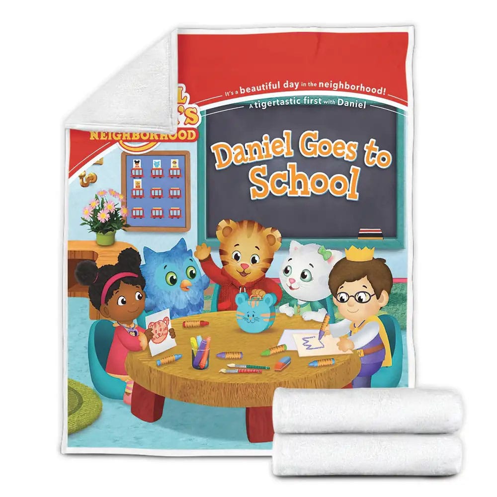 Daniel Tigers Neighborhood Daniel Goes To School With Friends Fleece Blanket Gift For Christmas Thanksgiving Halloween