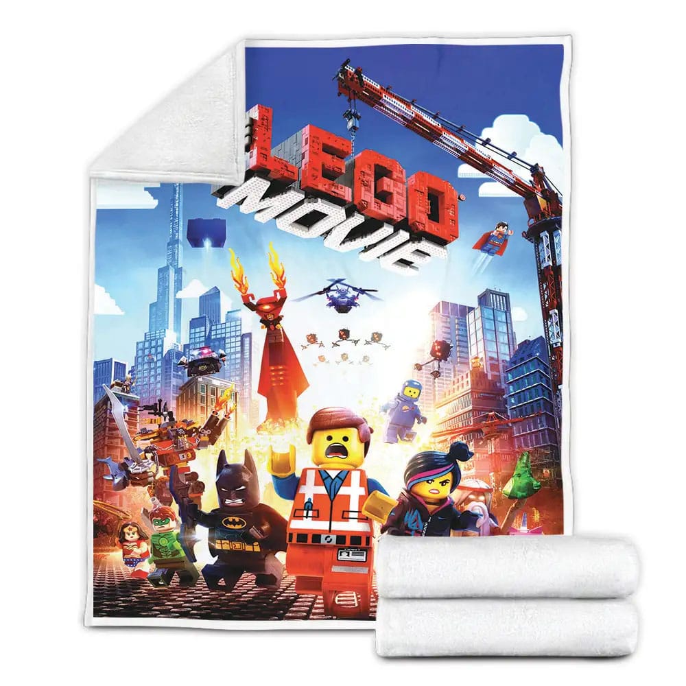 The Lego Movie 2014 The Story Of A Nobody Who Saved Everybody Movie Poster Fleece Blanket Gift For Wife Husband Besties