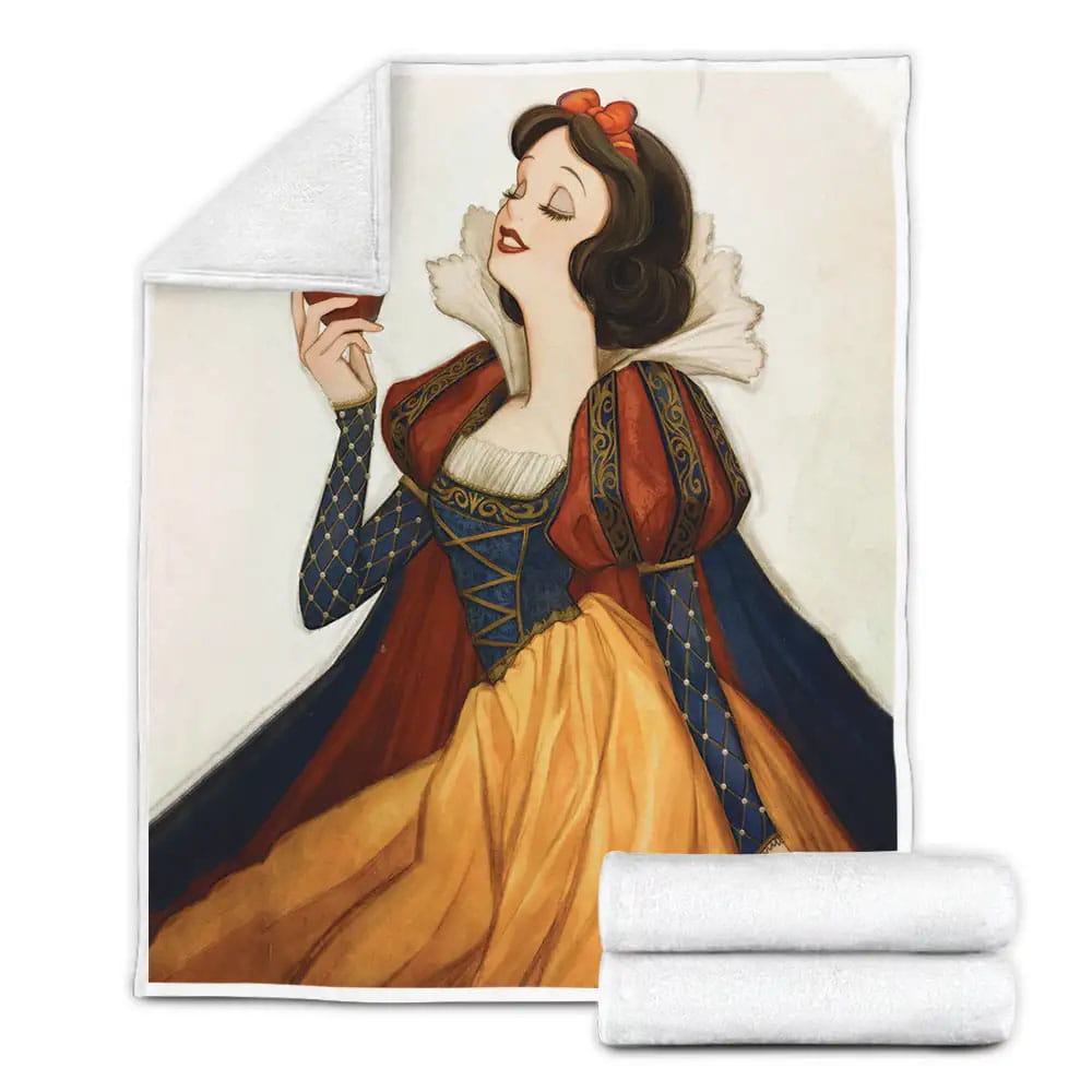 Disney Princess Snow White And The Poisoned Apple Drawing Fleece Blanket Gift For Birthday Halloween Christmas Thanksgiving