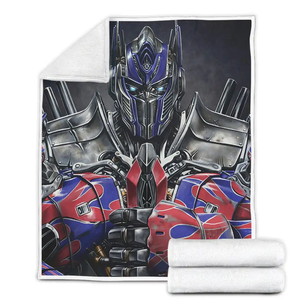 Transformer Optimus Prime Holding The Sword Of Judgment Fleece Blanket Gift For Birthday Halloween Christmas Thanksgiving