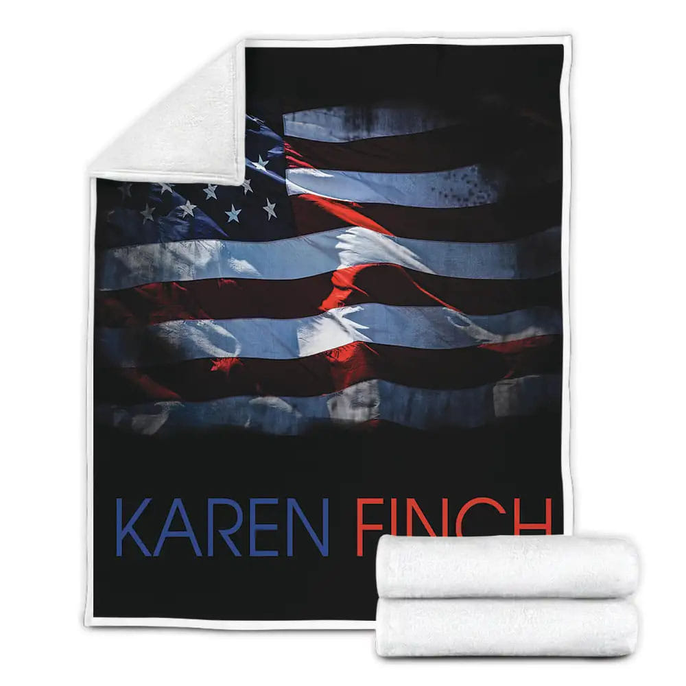 Petmytshirt A Corner Of American Flag Is Flapping In The Wind Fleece Blanket Gift For Christmas Thanksgiving Halloween