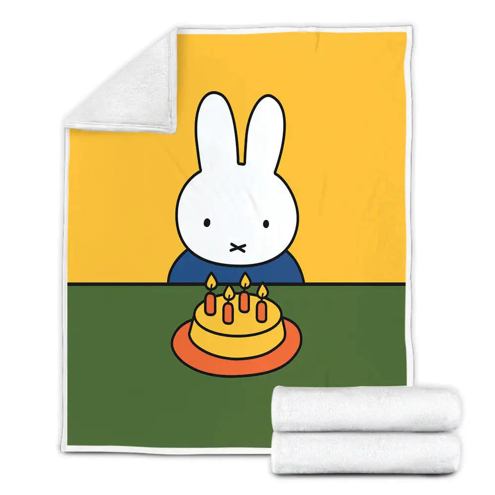 Miffys Adventures Big And Small Miffy And Birthday Cake Fleece Blanket Gift For Birthday Halloween Christmas Thanksgiving