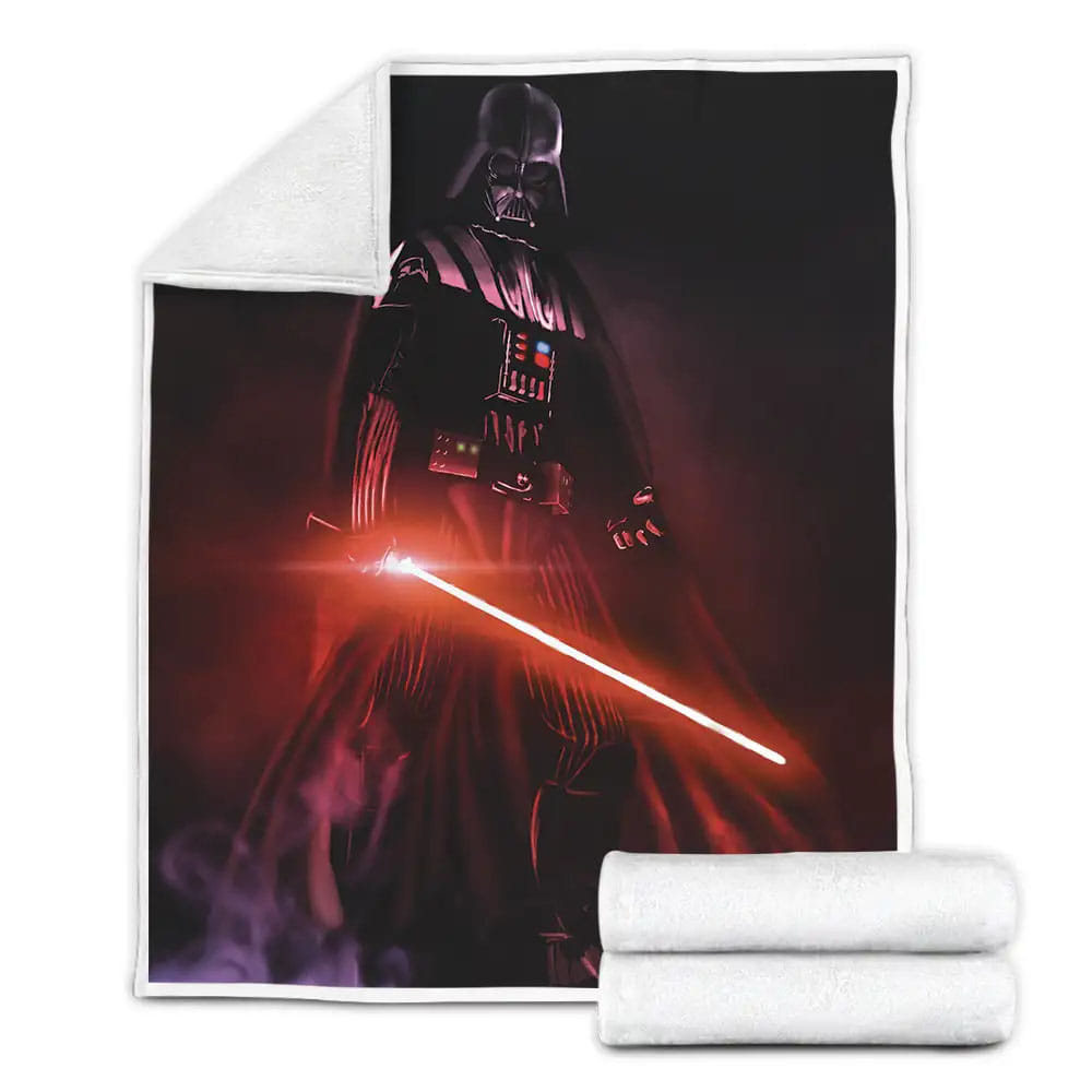 Star Wars Darth Vader Holding Red Lightsaber Digital Art Fleece Blanket Gift For Birthday Halloween Christmas Thanksgiving