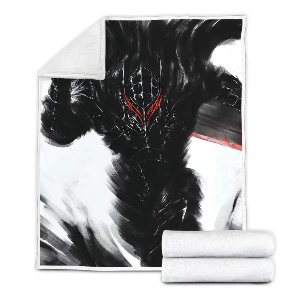 Berserk Guts In Berserker Armor With Full Power Artwork Fleece Blanket Gift For Birthday Halloween Christmas Thanksgiving