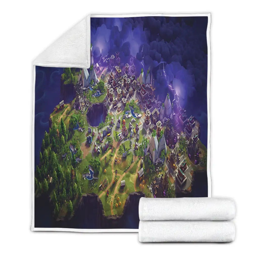 Fortnite Night Theme Digital Printing Household Blues 3D Fleece Blanket Gift For Birthday Halloween Christmas Thanksgiving