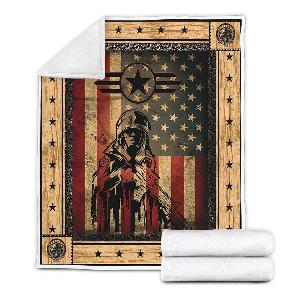 Us Army American Flag Soldier Perfect Gifts For Us Army Lover Gifts Fleece Blanket 